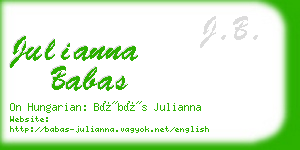 julianna babas business card